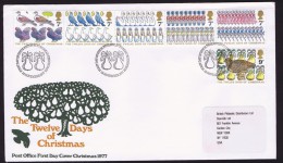 1977  The Twelve Days Of Christmas  Official FDC - 1971-1980 Decimal Issues