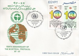 Egypt First Day Cover 1997 Tenth Anniversary Of The Montreal Protocol 1987 - 1997 / 2 Stamps On FDC - Cartas & Documentos