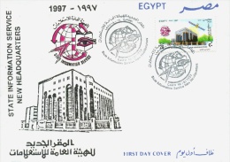 Egypt First Day Cover 1997 State Information Service New Headquarters 20 P Stamp On FDC - Briefe U. Dokumente