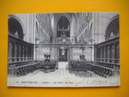 Cpa  SAINT RIQUIER  -  80  -  L´Eglise  -  Les Stalles Du Coeur  -  Somme  -  Tampon Régiment - Saint Riquier