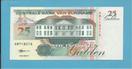 SURINAM - 25 GULDEN - 10.02.1998 - Pick 138.d - UNC. - Wmk. Toucan - 2 Scans - Suriname