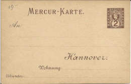 PRIVAT-STADTPOST - CARTE ENTIER De HANNOVER - Private & Local Mails