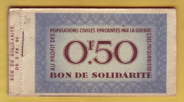 FRANCE - Bon De Solidarité De 0,50. Carnet De 20 Bons. Guerre. RARE - Bons & Nécessité