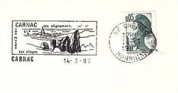 1987 France 46 Morbihan Carnac Menhirs Alignements Dolmens Fossiles Prehistoire Prehistory Prehistoria Preistoria - Prehistoria