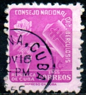 1955 Obligatory Tax. Anti-T.B - Watering Can And Plant -1c. - Mauve FU - Beneficiencia (Sellos De)