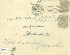 BRIEFOMSLAG Uit 1922 Van DEN HAAG Naar HILVERSUM Daarna Naar GRENOBLE * NVPH 62 + 81 Samen (9524) - Cartas & Documentos