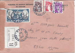 Recommandé Toulon Gare 1978 Pour Hyères Timbres Daurat Et Vanier, Sabine De Gandon - Lettres & Documents