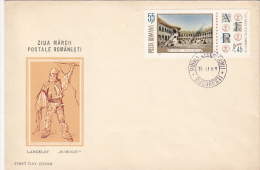 R51661- ROMANIAN STAMP'S DAY, POST CHASE COACH MAN, COVER FDC, 1969, ROMANIA - FDC