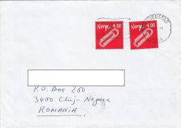 R51698- PAPER CLIP, STAMPS ON COVER, 1999, NORWAY - Cartas & Documentos