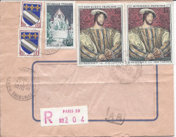 Recommandé Paris 32 1967 Timbres Tableau François 1er Provins Et 2 Blasons De Troyes - Andere & Zonder Classificatie