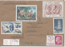 Recommandé Strasbourg 1970 Pour Allemagne Timbres Tableaux, Rodez Marianne De Cheffer - Lettres & Documents