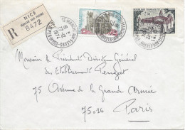 Recommandé Nice Marché Aux Fleurs 1974 Pour Paris Timbres Bazoches Et Narbonne - Sonstige & Ohne Zuordnung