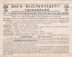 LONDERZEEL-BOOM-ROZENKWEKERIJ-TUINAANLEG-FR.T´SERV RANCKX-DE PRINS-RECLAMEBLAD-13-16CM -JAREN 30-ZELDZAAM ! ! ! - Londerzeel