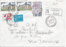 Recommandé CASTRIES 1977 Pour Toulouse Timbres St Nicolas De Port 2 Malmaison 0.45 Bequet Blason Auch - Lettres & Documents