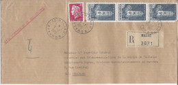 Recommandé MILLAU 1970 Pour Toulouse Timbres 3 Ex Rodez + Marianne De Cheffer - Lettres & Documents