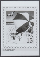 Photo Essay, USA Sc2443 Beach Umbrella, Sea Gull, Bird, Oiseau, Essai - Palmípedos Marinos