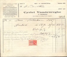 Facture Faktuur - Meststoffen  Cyriel Vandeweghe Ruiselede 1936 - Agricoltura