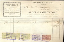 Facture Faktuur - Meststoffen Alberic Vandeweghe Ruiselede 17-2-1925 - Agricultura