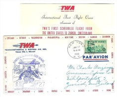 TWA Transcontinental New York - Zurich  17 Jan 1949 - 2c. 1941-1960 Covers