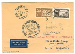 DEUTSCHE LUFTHANSA Erstflug  Deutsche Demokratische Republik Inlandsflugverkehr   Beograd 14.VI.1957 - Luchtpost