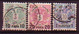 LEVANT Autrichien - 1888  - Timbres DÁutriche De 1883 Surcharges - Yv 15,16,17 - Eastern Austria