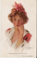 ILLUSTRATOR PHILIP BOILEAU : YOUNG LADY - "THE EYES SAY NO. LIPS SAY YES " OLD POSTCARD. - Boileau, Philip