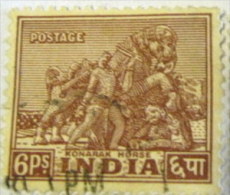 India 1949 Konarak Horse 6p - Used - Used Stamps