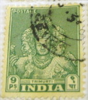 India 1949 Trimurti 9p - Used - Gebruikt