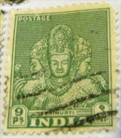 India 1949 Trimurti 9p - Used - Gebruikt