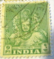 India 1949 Trimurti 9p - Used - Gebruikt