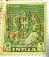 India 1949 Trimurti 9p - Used - Gebruikt