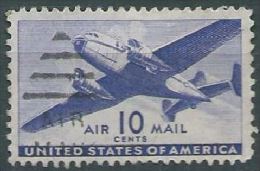 USA 1941-44 TRANSPORT PLANE AIRMAIL Violet  10c USED SC C27 MI 502 SG PA28 YV A903 - 2a. 1941-1960 Gebraucht