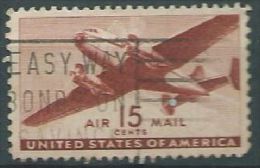 USA 1941-44 TRANSPORT PLANE AIRMAIL Brown Carmine 15c USED SC C28 MI 503 SG PA29 YV A904 - 2a. 1941-1960 Gebraucht