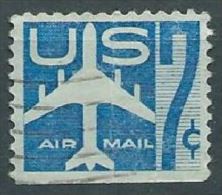 USA 1954-57 AIRMAIL BLUE JET  Coil  7c USED  SC C52 MI 732 D SG PA50A YV A1113 - 2a. 1941-1960 Used