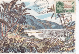 Nature Guadeloupe, Carte Maximum Yvert N 1128, PJ Riviere Sens 1957, Illustrateur - Protection De L'environnement & Climat