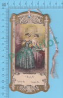 Antique Carte Jeux Bridge Tally ( Contour Doré, Pointing Card Gold Print Die Cut 1860 Dress Style ) Recto/Verso - Andere & Zonder Classificatie