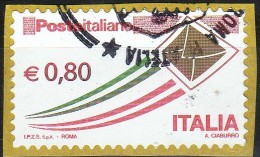 2014 Poste Italiane 0,80 Adesivo Su Frammento - 2011-20: Used