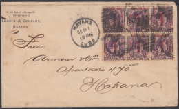 1902-H-11 CUBA. REPUBLICA. 1902. FDC. SOBRE DE PORTE MULTIPLE EN SUS POCOS DIAS DE USO. OCT 11. - Storia Postale