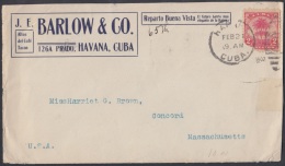 1902-H-12 CUBA. REPUBLICA. 1907. SOBRE COMERCIAL CON ANUNCIO DEL REPARTO BUENA VISTA. - Lettres & Documents