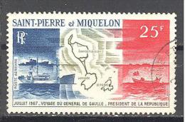 Saint Pierre Et Miquelon: Yvert N° A 38°; Carte; Voyage De De Gaulle; Voir Scan - Usados