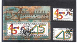 SCH 1537 UNO NEW YORK  1990  MICHL NR. 602/03 + BLOCK 11 Used / Gestempelt - Used Stamps