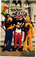 GOOFY ,MICKEY AND PLUTO POSE WITHE ONE OF THE MANY DISNEY ENTERTAINMENT GROUPS   REF 41645 - Disneyworld
