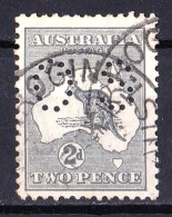 Australia 1915 Kangaroo 2d Grey 2nd Wmk Perf OS - Listed Variety. - Gebraucht