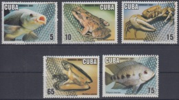 2001.30- * CUBA 2001. MNH. ACUICULTURA. TILAPIA. RANA. ALMEJAS. CANGREJOS. PECES. FISH. FROG. - Nuovi