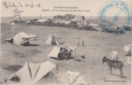 AFRIQUE DU NORD,rabat,maroc En 1915,tampon Militaire,le Fort Rottembourg Défendant La Rade,ane,tante,militaire, Maghreb - Rabat
