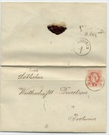 CZECHOSLOVAKIA 1870 Entire Letter From Liberec To Protivin Franked With 5 Kr.  Michel 37 I. - ...-1918 Préphilatélie