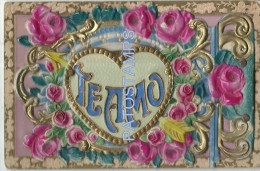 802 ART ARTE CELLULOID HEART LOVE WITH FLOWER MOVEMENT YEAR 1938 POSTAL POSTCARD - Other & Unclassified