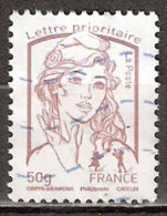 Timbre France Y&T N°4771 (01) Oblitéré. Marianne De Ciappa Et Kawena. 50g. Lilas-brun Clair. Cote : 1.05 € - 2013-2018 Marianne Di Ciappa-Kawena