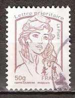 Timbre France Y&T N°4771 (04) Oblitéré. Marianne De Ciappa Et Kawena. 50g. Lilas-brun Clair. Cote : 1.05 € - 2013-2018 Marianne De Ciappa-Kawena