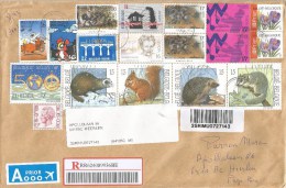 Belgium 2015 Pepinster Squirrel Weasel Hedgehog Polecat Dormouse Comics Classical Music WWII Barcoded Registered Cover - Brieven En Documenten